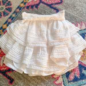 PREPPY WHITE RUFFLE MINI SKIRT FROM AERIE